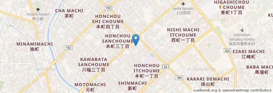 Mapa de ubicacion de 中小企業金融公庫鳥取支店 en Japon, Préfecture De Tottori, 鳥取市.