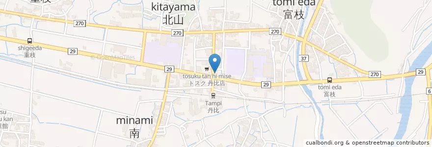 Mapa de ubicacion de 丹比郵便局 en 日本, 鳥取県, 八頭郡, 八頭町.