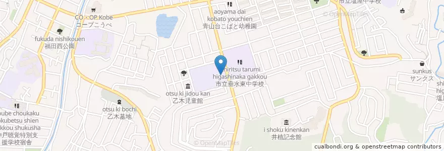 Mapa de ubicacion de 乙木保育所 en Japão, 兵庫県, 神戸市, 垂水区.