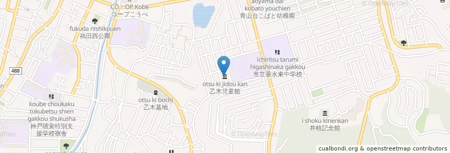 Mapa de ubicacion de 乙木児童館 en Japão, 兵庫県, 神戸市, 垂水区.