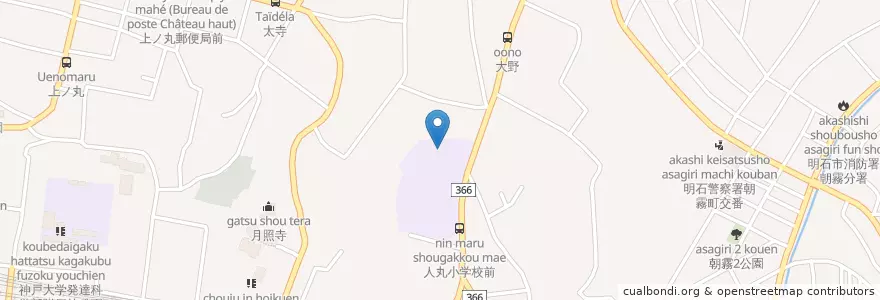 Mapa de ubicacion de 人丸幼稚園 en Japan, Hyogo Prefecture, Akashi.