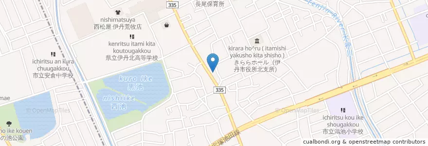 Mapa de ubicacion de 伊丹市西消防署荒牧出張所 en اليابان, 兵庫県, 伊丹市.