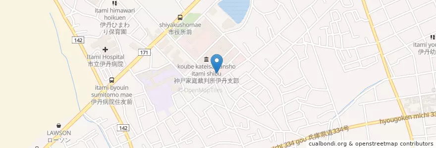 Mapa de ubicacion de 伊丹警察署 en Japan, Hyogo Prefecture, Itami.