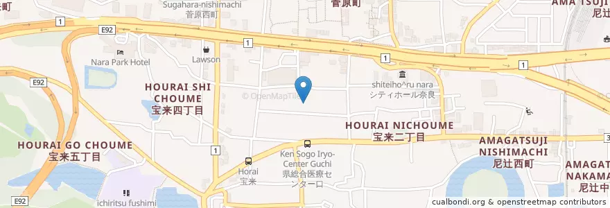 Mapa de ubicacion de 伏見保育園 en Japón, Prefectura De Nara, 奈良市.