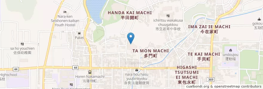 Mapa de ubicacion de 佐保山保育園 en Jepun, 奈良県, 奈良市.