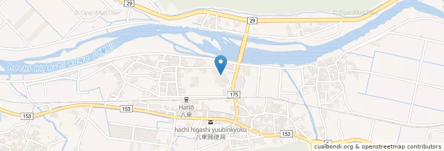 Mapa de ubicacion de 八頭町立八東児童館 en Japão, 鳥取県, 八頭郡, 八頭町.