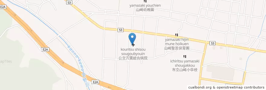 Mapa de ubicacion de 公立宍粟総合病院 en Japonya, 兵庫県, 宍粟市.