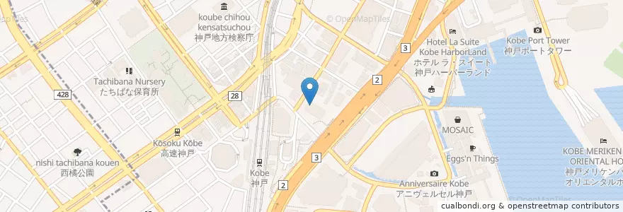 Mapa de ubicacion de 兵庫労働局 en ژاپن, 兵庫県, 神戸市, 中央区.