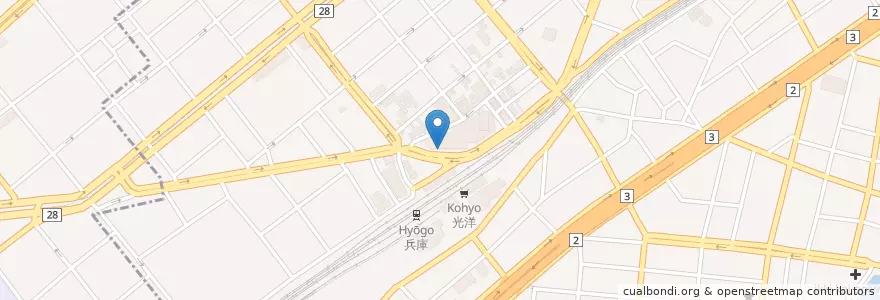 Mapa de ubicacion de 兵庫警察署兵庫駅前交番 en اليابان, 兵庫県, 神戸市, 兵庫区.