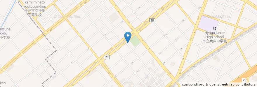 Mapa de ubicacion de 兵庫警察署大開交番 en Japonya, 兵庫県, 神戸市, 兵庫区.