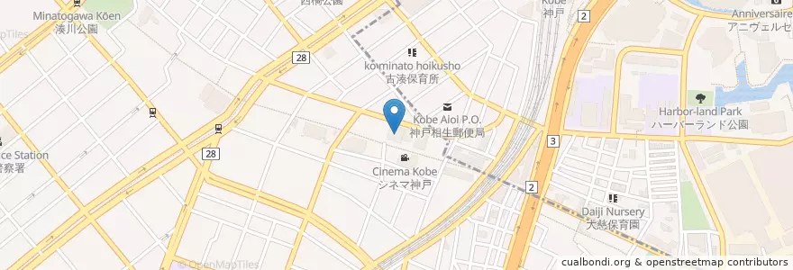 Mapa de ubicacion de 兵庫警察署新開地交番 en Japon, Préfecture De Hyōgo, 神戸市, 兵庫区.