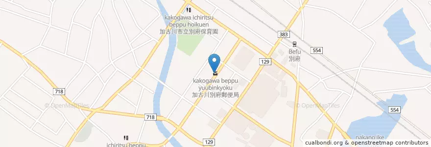 Mapa de ubicacion de 加古川別府郵便局 en Japon, Préfecture De Hyōgo, Kakogawa.