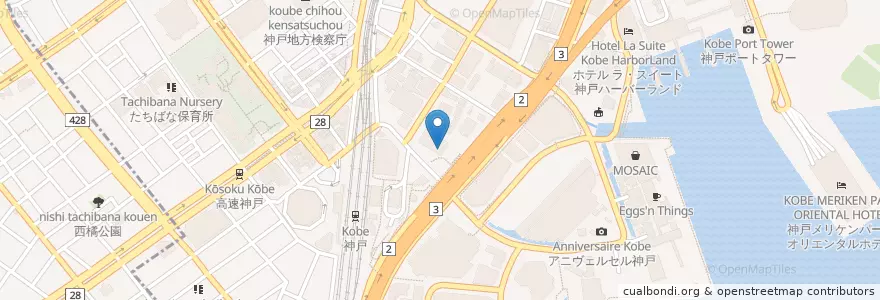Mapa de ubicacion de 労働者健康福祉機構兵庫産業保健推進センター en Japan, Präfektur Hyōgo, 神戸市, 中央区.