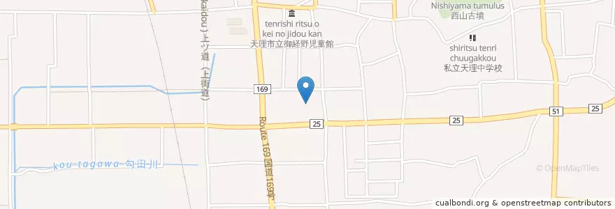 Mapa de ubicacion de 南保育所 en 日本, 奈良県, 天理市.