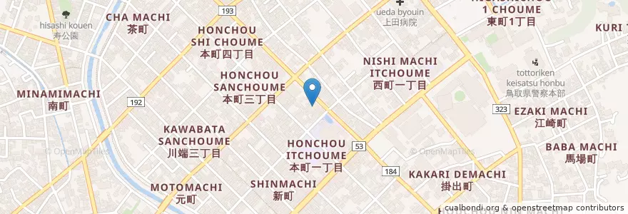 Mapa de ubicacion de 商工組合中央金庫鳥取支店 en Japan, 鳥取県, 鳥取市.
