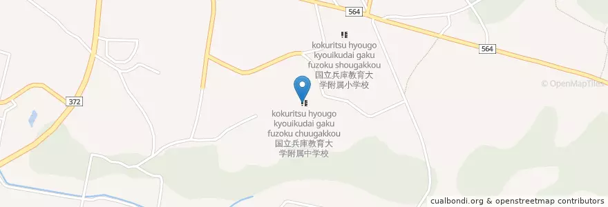 Mapa de ubicacion de 国立兵庫教育大学附属中学校 en Japão, 兵庫県, 加東市.