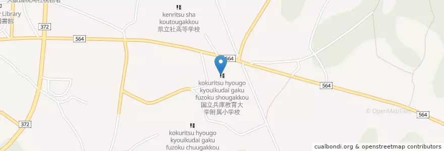 Mapa de ubicacion de 国立兵庫教育大学附属小学校 en Япония, Хёго, 加東市.
