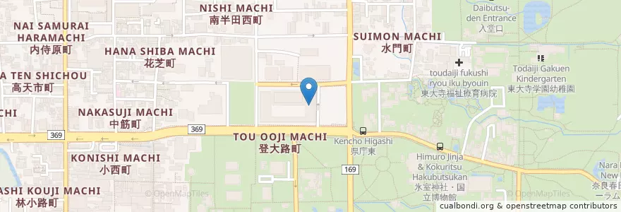 Mapa de ubicacion de 地方公務員災害補償基金奈良県支部 en Japan, 奈良県, Nara.