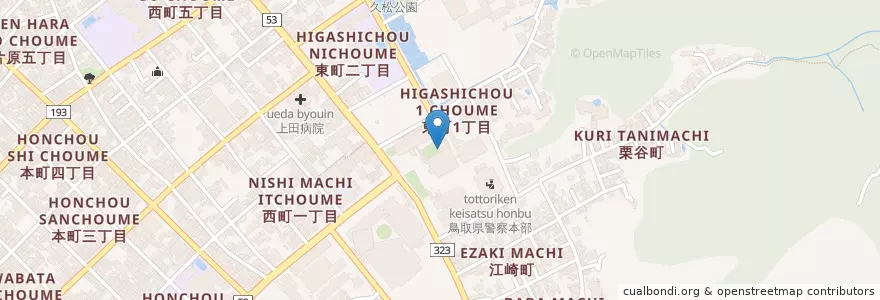 Mapa de ubicacion de 地方公務員災害補償基金鳥取県支部 en Japan, 鳥取県, 鳥取市.