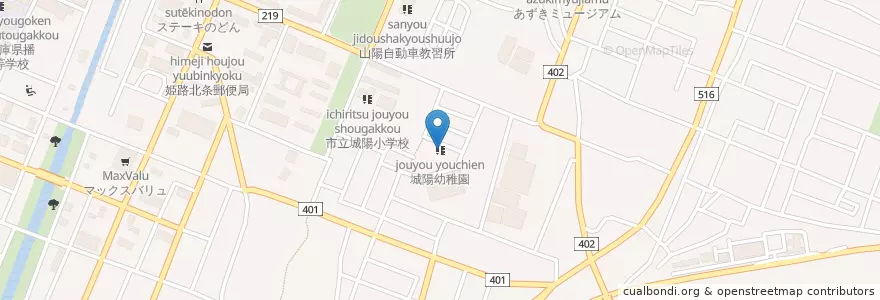 Mapa de ubicacion de 城陽幼稚園 en Japan, Hyogo Prefecture, Himeji.