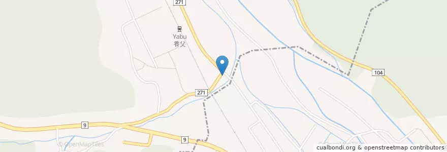 Mapa de ubicacion de 堀畑簡易郵便局 en 日本, 兵庫県, 養父市.