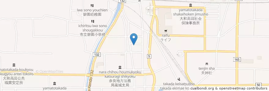 Mapa de ubicacion de 大和高田北本町郵便局 en Japón, Prefectura De Nara, 大和高田市.