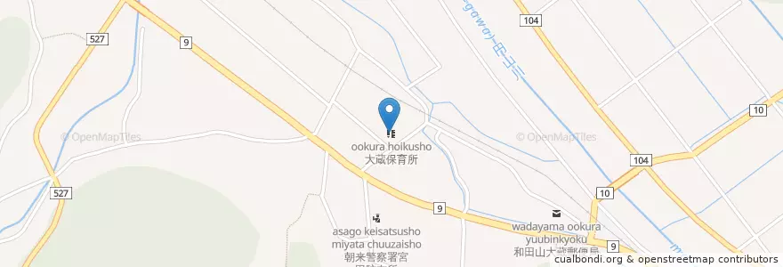 Mapa de ubicacion de 大蔵保育所 en Japão, 兵庫県, 朝来市.