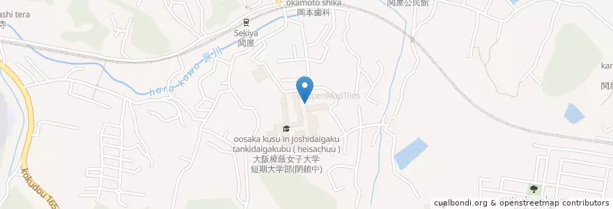 Mapa de ubicacion de 大阪樟蔭女子大学（人間科学部）　閉鎖中 en Japan, Präfektur Nara, 香芝市.