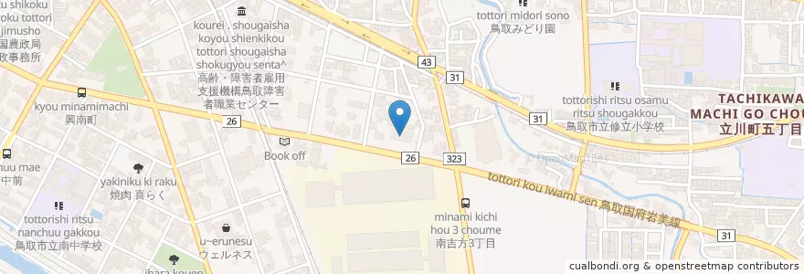 Mapa de ubicacion de 大阪管区気象台鳥取地方気象台 en Japan, Tottori Prefecture, Tottori.