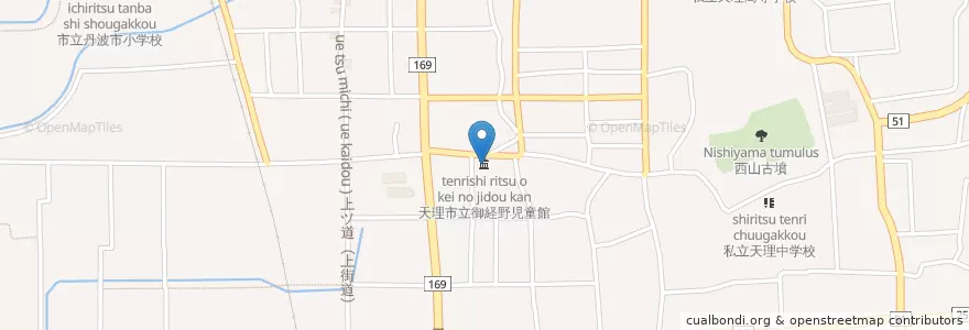 Mapa de ubicacion de 天理市立御経野児童館 en Япония, Нара, 天理市.