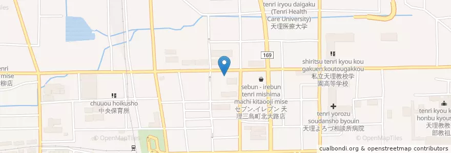 Mapa de ubicacion de 天理警察署 en Jepun, 奈良県, 天理市.