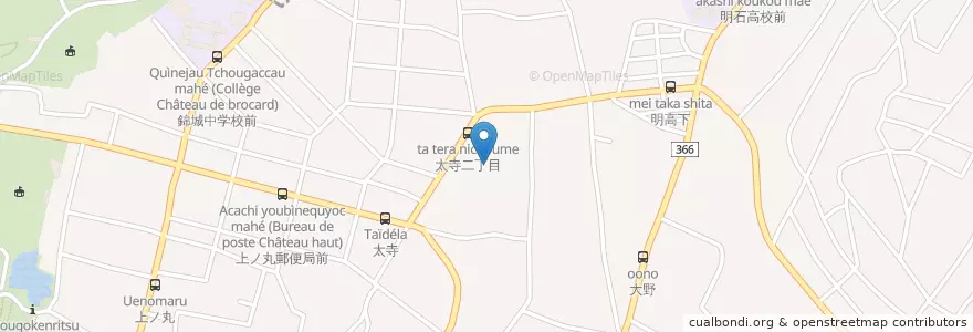 Mapa de ubicacion de 太寺保育園 en Japonya, 兵庫県, 明石市.