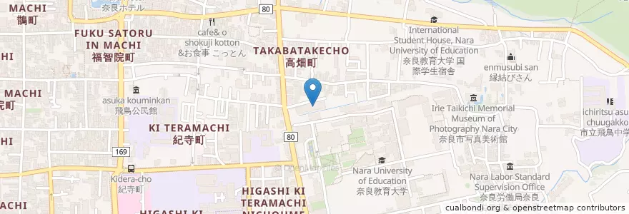 Mapa de ubicacion de 奈良地方法務局 en Japan, 奈良県, Nara.