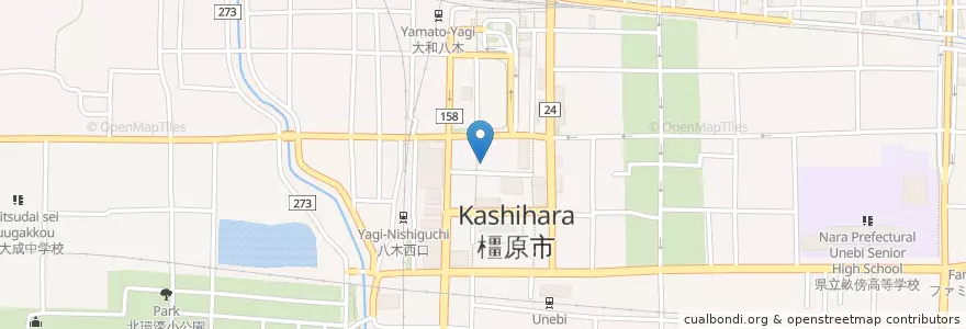 Mapa de ubicacion de 奈良地方法務局橿原出張所 en Japan, 奈良県, 橿原市.