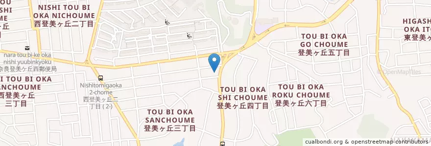 Mapa de ubicacion de 奈良登美ケ丘郵便局 en Japonya, 奈良県, 奈良市.