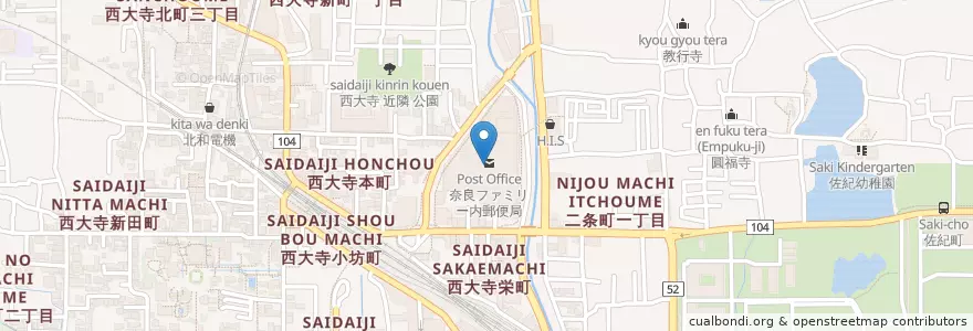 Mapa de ubicacion de 奈良県旅券事務所 en 日本, 奈良県/奈良縣, 奈良市.