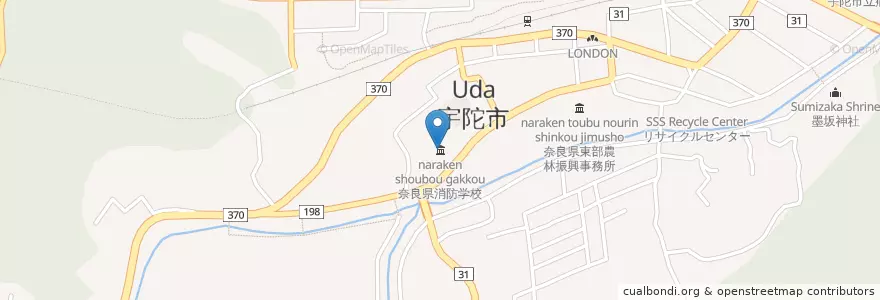 Mapa de ubicacion de 奈良県消防学校 en Japão, 奈良県, 宇陀市.