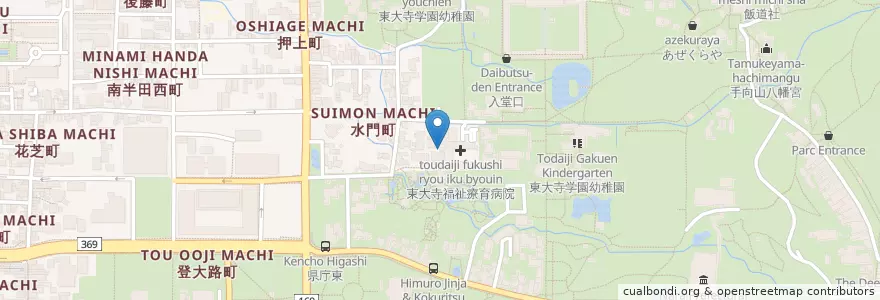 Mapa de ubicacion de 奈良養護学校整肢園分校 en 日本, 奈良県/奈良縣, 奈良市.