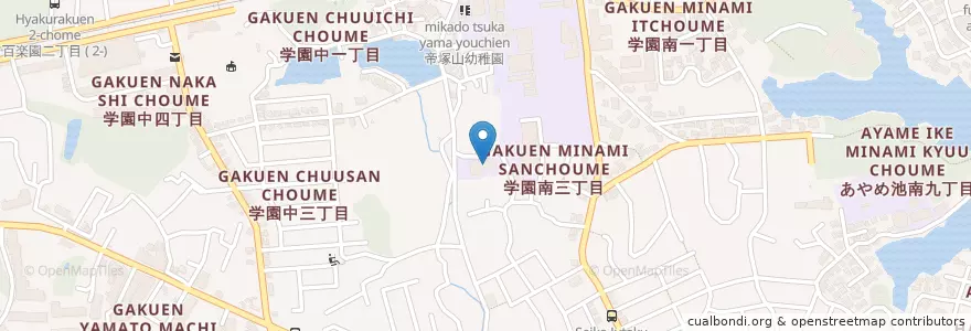 Mapa de ubicacion de 市立学園南保育園 en Japão, 奈良県, 奈良市.
