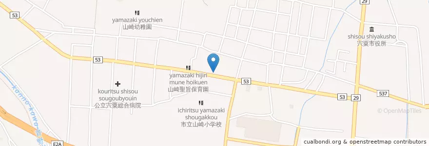Mapa de ubicacion de 宍粟警察署山崎中央交番 en Japan, 兵庫県, 宍粟市.