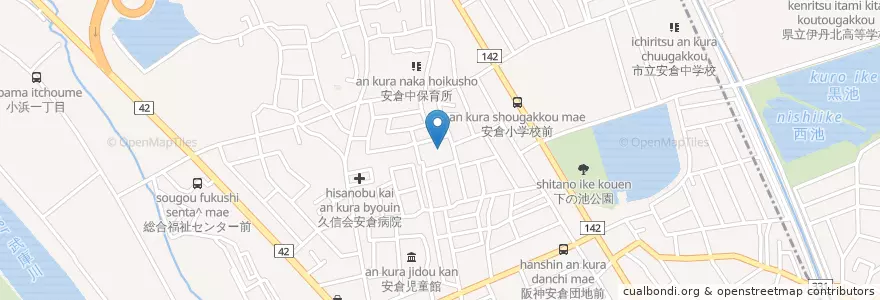 Mapa de ubicacion de 宝塚安倉郵便局 en Japan, Präfektur Hyōgo.