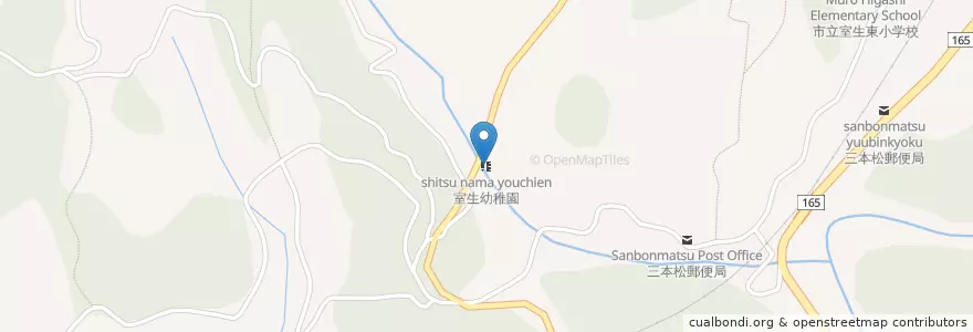 Mapa de ubicacion de 室生幼稚園 en Jepun, 奈良県, 宇陀市.