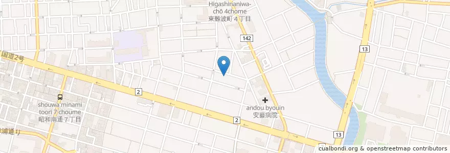 Mapa de ubicacion de 尼崎南警察署東難波交番 en Japon, Préfecture De Hyōgo, Amagasaki.