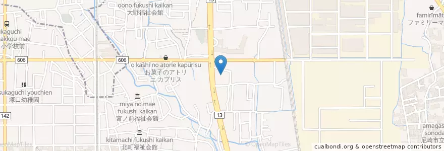 Mapa de ubicacion de 尼崎市立塚口北保育所 en 日本, 兵庫県, 尼崎市.