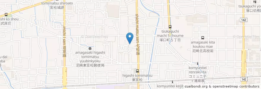 Mapa de ubicacion de 尼崎市立富松保育所 en ژاپن, 兵庫県, 尼崎市.