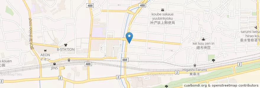 Mapa de ubicacion de 川原保育所 en Япония, Хёго, 神戸市, 垂水区.
