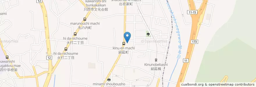 Mapa de ubicacion de 川西北保育所 en ژاپن, 大阪府, 池田市.