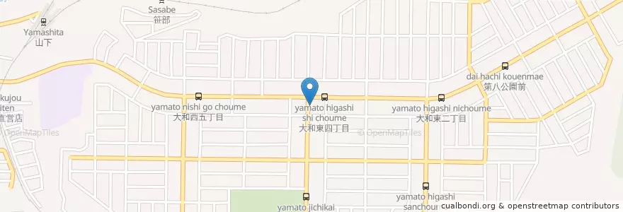Mapa de ubicacion de 川西大和郵便局 en اليابان, 兵庫県, 川西市.