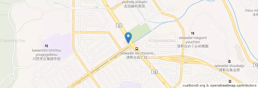 Mapa de ubicacion de 川西警察署清和台交番 en 일본, 효고현, 川西市.