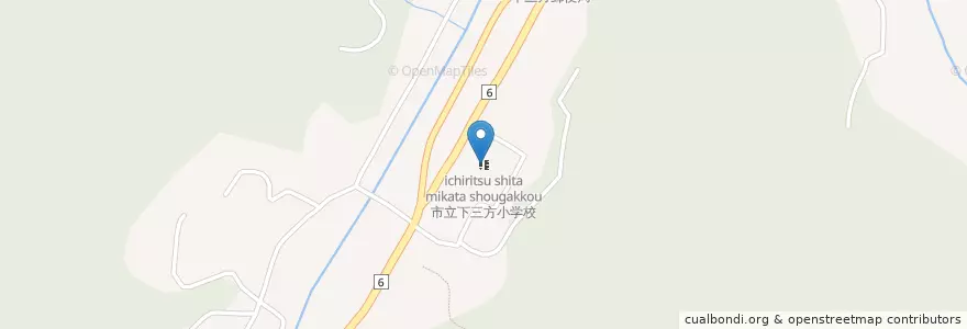 Mapa de ubicacion de 市立下三方小学校 en 일본, 효고현, 宍粟市.